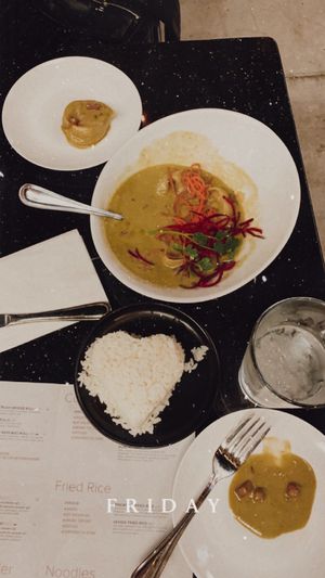 Green curry dumplings. Delicious! at Love Organic Cafe in West Hollywood