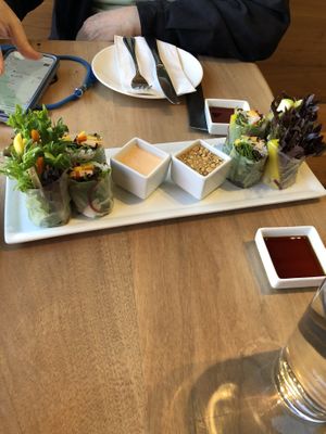 Spring rolls  at Love Organic Cafe in West Hollywood