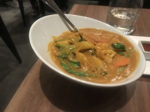 Yellow veg curry  at Love Organic Cafe in West Hollywood