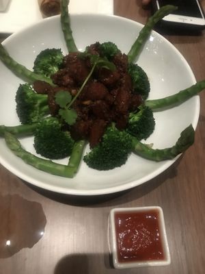 Garlic chicken  at Love Organic Cafe in West Hollywood