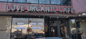 Outside at Love Organic Cafe in West Hollywood