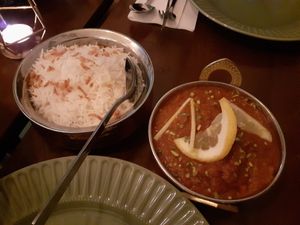 Oumph! Vindaloo with rice at Masala Masala - Sveavägen in Stockholm
