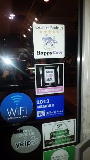 Proud to be veg friendly!  at The Olive Tree Mediterranean Cafe in Hilliard