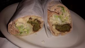 The falafel wrap at The Olive Tree Mediterranean Cafe in Hilliard