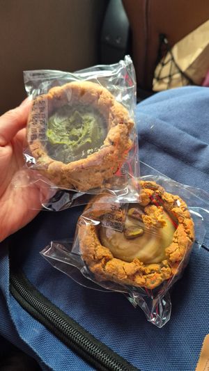 Matcha cream cookie and pistachio cream cookie at Fig from Vegan 채식주의자의 무화과 in Jeonju