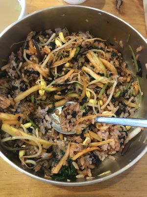 Bibimbap (ordered without beef and egg)  at Hyundaiok in Jeonju