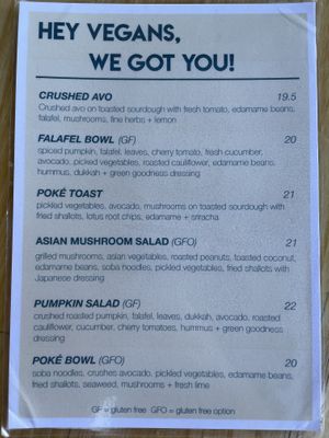 Seperate menu  #Veganuary at Paulie's Corner Cafe in Wangaratta