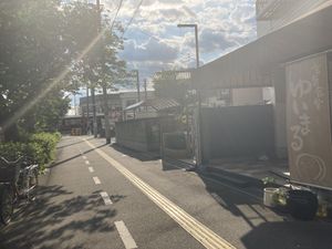 Train tracks and Daiso near store  at Yuimaru in Minoo
