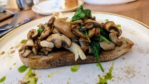 Mushrooms on sourdough at Last Light Coffee in Blackpool