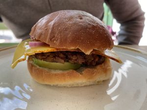 Sausage burger  at Last Light Coffee in Blackpool