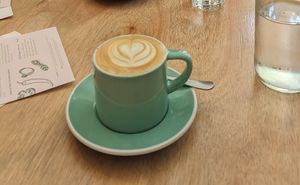 Flat white with oat milk at Last Light Coffee in Blackpool