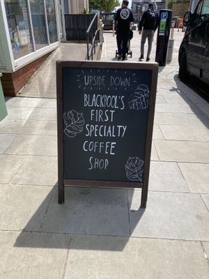 SIGN OUTSIDE SHOP  at Last Light Coffee in Blackpool