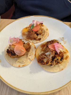 Full of hell. Tacos, cauliflower, cashew at Last Light Coffee in Blackpool