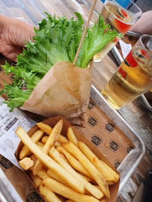 Lettuce burger at Surf Shack in Malmo