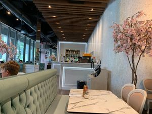 Indoor dining at Evviva in Toronto