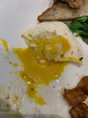 This is an actual VEGAN sunny side up egg  at Evviva in Toronto