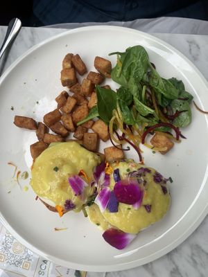 Vegan  Benedict  at Evviva in Toronto