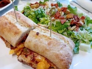 Vegan chicken aioli at Evviva in Toronto