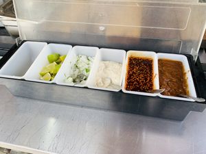 Sauces and accompaniments  at La Cordobesita in Tulum