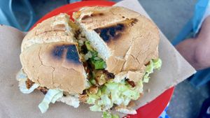 sandwich pastor  at La Cordobesita in Tulum