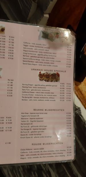 Menu at Yama Sushi  in Emmen