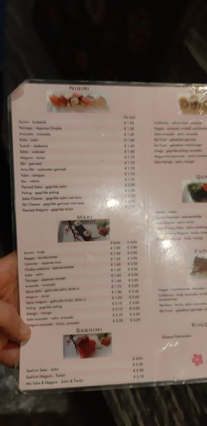 Menu at Yama Sushi  in Emmen