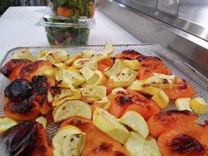 The start of a yummy experience..roasted peppers amd squash for a house made soup at Infusedlife Plant Based Emporium in Minneapolis