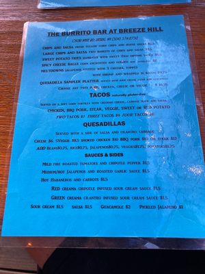 Appetizers and whatnot at The Burrito Bar at Breeze Hill in Lansing