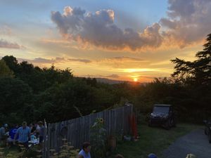 This is the sunset from the patio where we sat at The Burrito Bar at Breeze Hill in Lansing