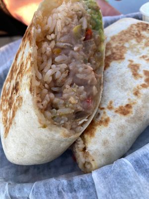 Burrito without cheese and cabbage  at The Burrito Bar at Breeze Hill in Lansing