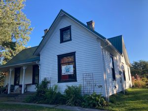 Interior seating and bathrooms here  at The Burrito Bar at Breeze Hill in Lansing