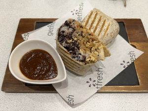 Burrito with spicy brown sauce   at Get Fresh in Bangkok