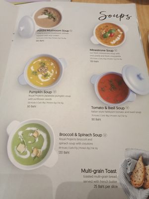 Menu at Get Fresh in Bangkok