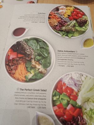 Menu at Get Fresh in Bangkok