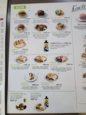 The vegan menu at Koktem in Astana