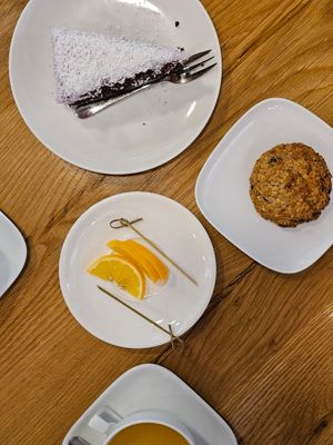 The only two vegan desserts left on this place's menu at Koktem in Astana