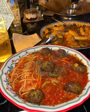 Vegan meatball spaghetti   at Mr. Lee in Seoul