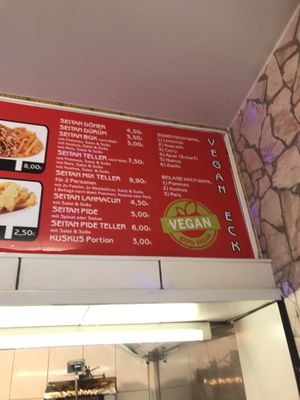 Menu at Vegan Eck in Munich