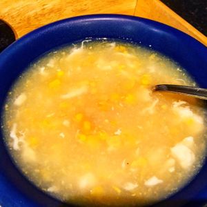 “Chicken” and sweetcorn soup, yum at Yummy Cottage in Newcastle Upon Tyne