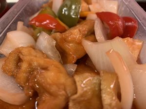 Tofu sweet & sour Hong Kong style   at Yummy Cottage in Newcastle Upon Tyne
