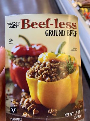 Vegan ground beef  at Trader Joe's in West Los Angeles