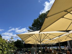 Outside seating.  at Karamellan Cafe in Drottningholm
