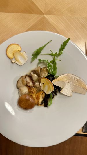 Mushrooms in creamy juicey  at Racines Bruno Cirino in Nice