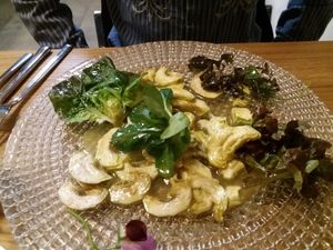 raw artichoke salad at Racines Bruno Cirino in Nice