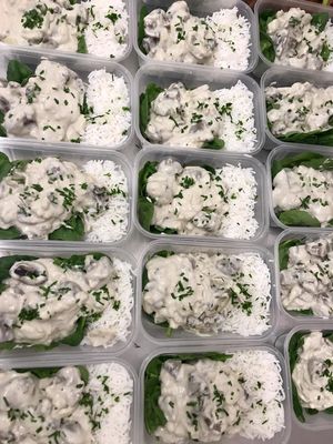 Garlic shrooms meal prep  at The Superfood Bowl in Cleckheaton