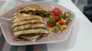 Mexican bean and cheez wrap at The Superfood Bowl in Cleckheaton