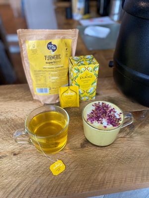 Turmeric latte at The Superfood Bowl in Cleckheaton