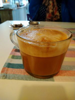 Almond latte at The Superfood Bowl in Cleckheaton