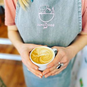 Flat white  at The Superfood Bowl in Cleckheaton