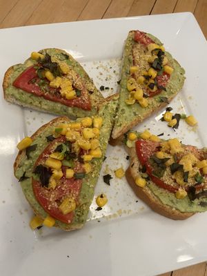 avo toast at The Plant Based & Juice Bar in Danville